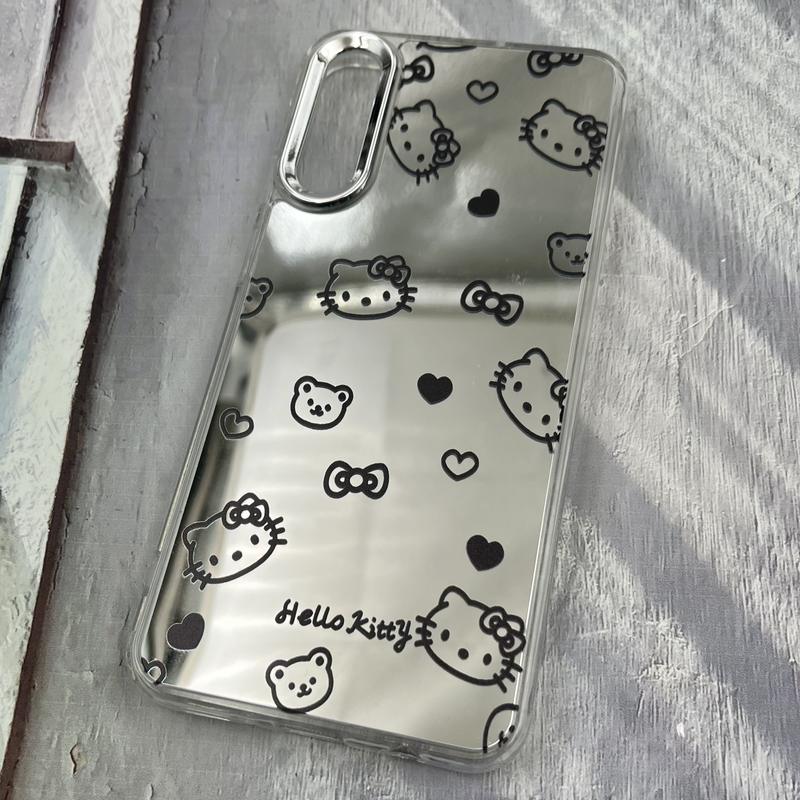 قاب گوشی Galaxy A30S / Galaxy A50S / Galaxy A50 سامسونگ آینه ای Mirror Case لنز Silver طرح فانتزی کیتی کد 18766 - Image 2