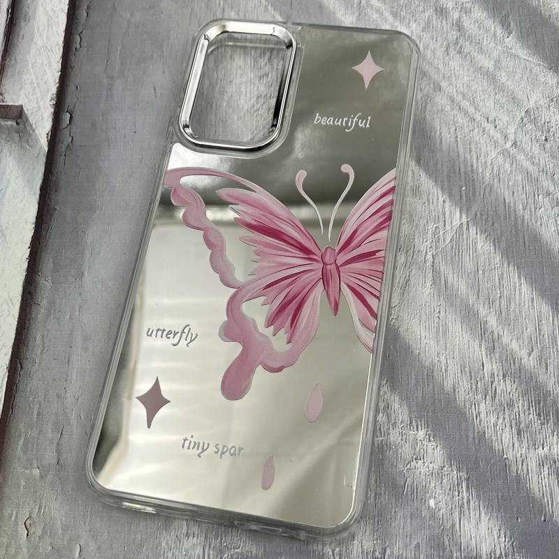 قاب گوشی Galaxy A23 سامسونگ آینه ای Mirror Case لنز Silver طرح فانتزی پروانه کد 20241 - Image 2