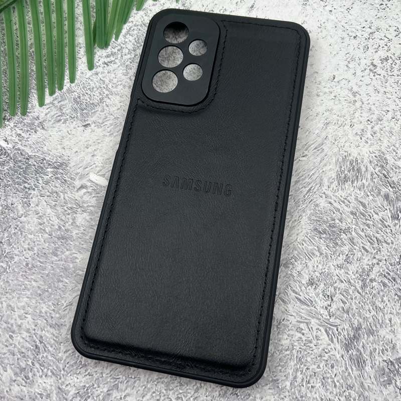 قاب گوشی Galaxy A23 سامسونگ Leather Case چرم اورجینال داخل پارچه ای لوگو دار کلاسیک محافظ لنز دار مشکی کد 20315 - Image 2