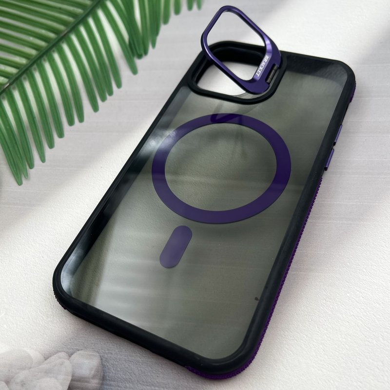 قاب گوشی iPhone 11 Pro آیفون Stand Case اورجینال مگ سیف Magsafe ضد ضربه لنز استندشو فلزی بنفش کد 22237 - Image 2