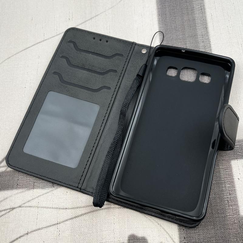 کیف گوشی Galaxy A5 2015 (A500) سامسونگ چرم مگنتی جاکارتی بند آویز دار محافظ لنز دار مشکی کد 22480 - Image 2
