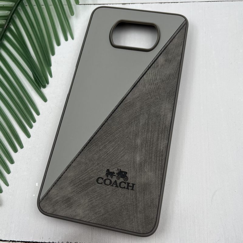 قاب گوشی Poco X3 / Poco X3 NFC / Poco X3 Pro شیائومی چرم Coach کلاسیک طرح دوخت خاکستری کد 23509 - Image 2