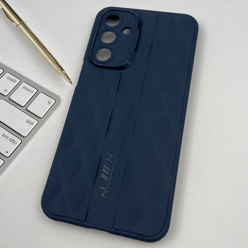قاب گوشی Galaxy A16 سامسونگ پافری طرح دوخت لوزی New Case محافظ لنز دار برجسته سرمه ای کد 24481 - Image 2