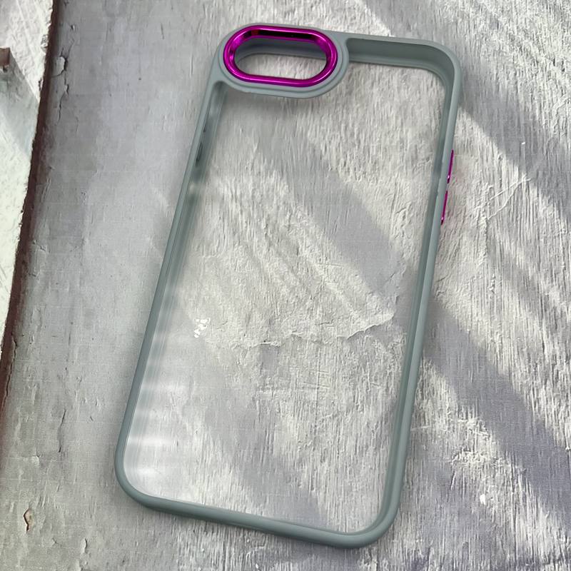 قاب گوشی iPhone 7 / iPhone 8 / iPhone SE 2020 / iPhone SE 2022 آیفون New Skin اورجینال متال دور سیلیکونی شفاف آبی روشن کد 25618 - Image 2