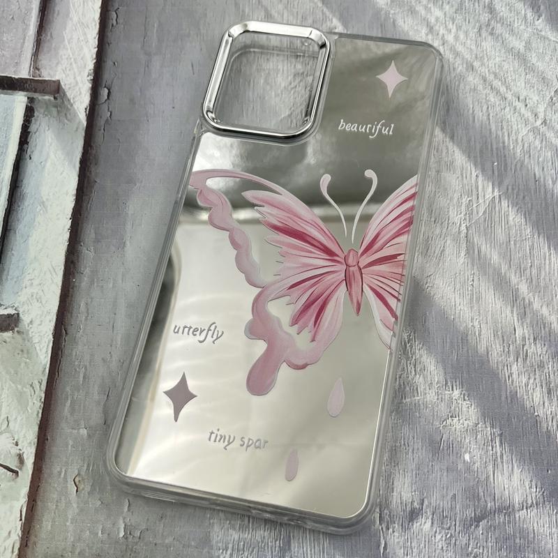 قاب گوشی Galaxy A12 / Galaxy M12 سامسونگ آینه ای Mirror Case لنز Silver طرح فانتزی پروانه کد 28016 - Image 2