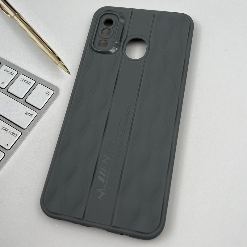قاب گوشی Galaxy A20 / A30 سامسونگ پافری طرح دوخت لوزی New Case محافظ لنز دار برجسته تیتانیوم کد 28559 - Image 2