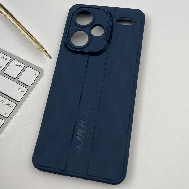 قاب گوشی Redmi Note 13 Pro Plus شیائومی پافری طرح دوخت لوزی New Case محافظ لنز دار برجسته سرمه ای کد 30131 - Image 2