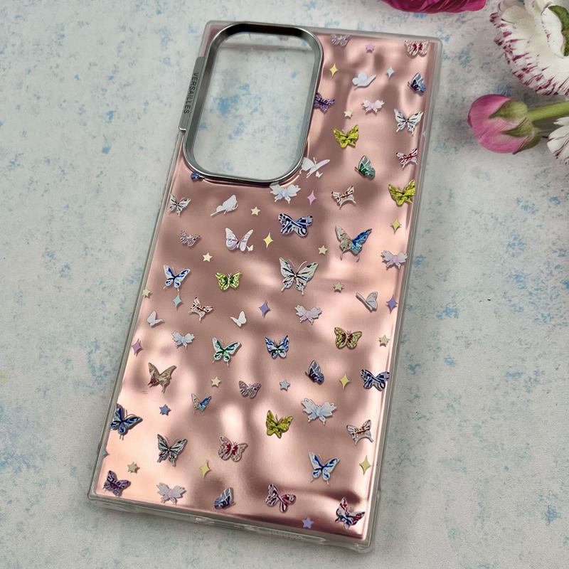 قاب گوشی Galaxy S23 Ultra سامسونگ Versailles اورجینال لنز Silver طرح پروانه رنگی کد 31218 - Image 2