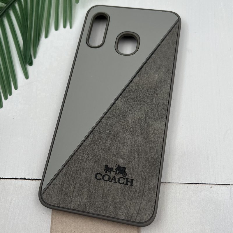 قاب گوشی Galaxy A20 / A30 سامسونگ چرم Coach کلاسیک طرح دوخت خاکستری کد 32264 - Image 2
