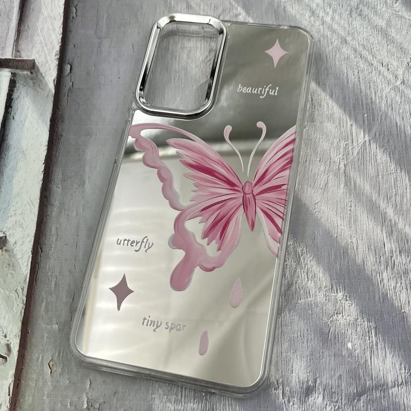 قاب گوشی Redmi Note 11 4G / Redmi Note 11S شیائومی آینه ای Mirror Case لنز Silver طرح فانتزی پروانه کد 37824 - Image 2