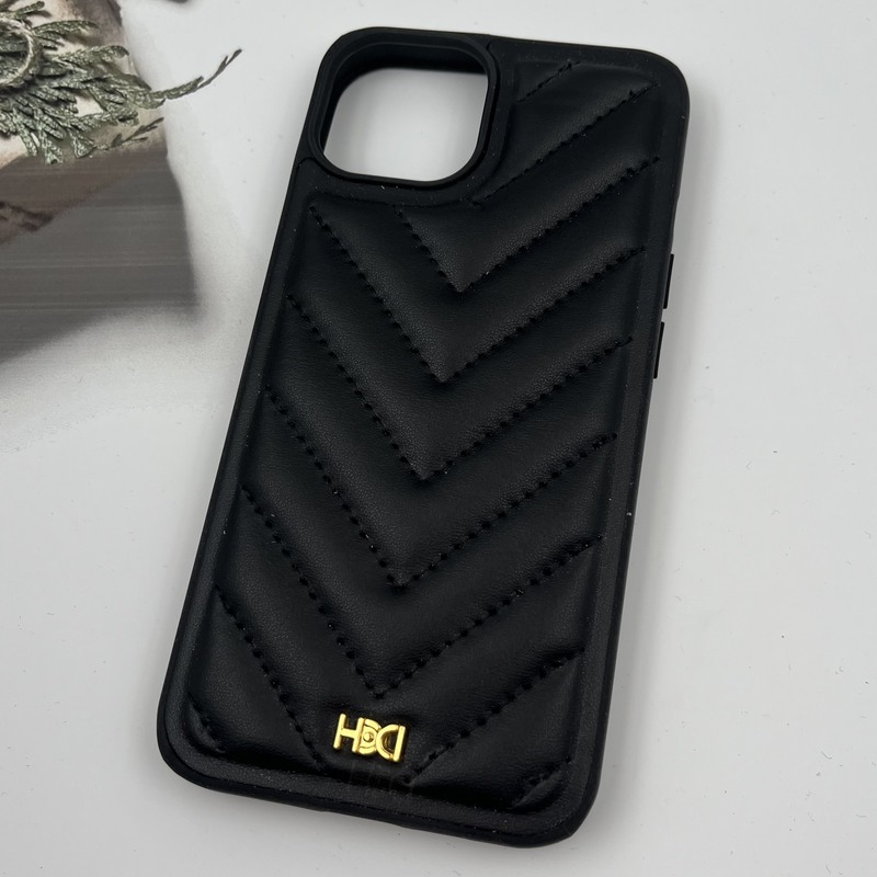 قاب گوشی iPhone 13 آیفون پافری HDD اورجینال چرمی بالشتی دوخت دار مشکی کد 38608 - Image 2
