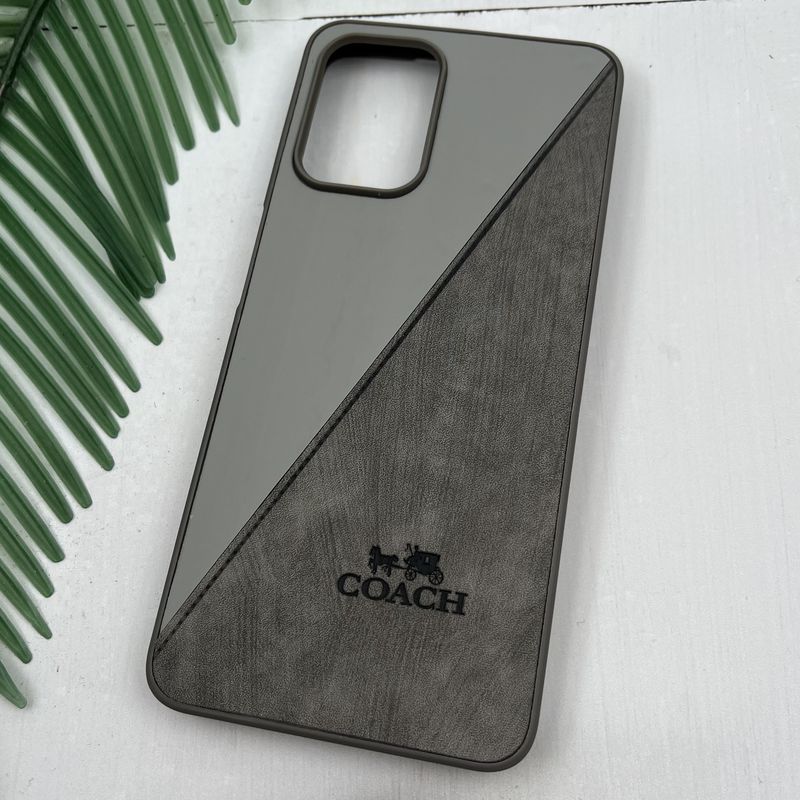 قاب گوشی Galaxy A22 4G / Galaxy M32 4G سامسونگ چرم Coach کلاسیک طرح دوخت خاکستری کد 39192 - Image 2