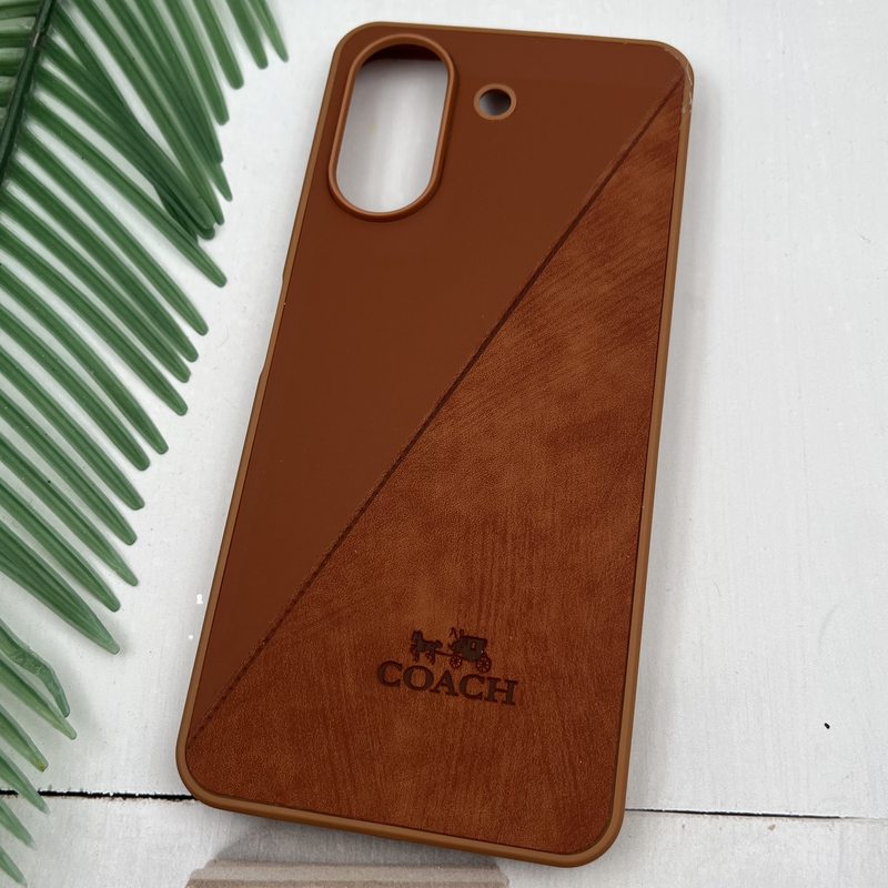 قاب گوشی Redmi 13C / Poco C65 شیائومی چرم Coach کلاسیک طرح دوخت عسلی کد 40795 - Image 2