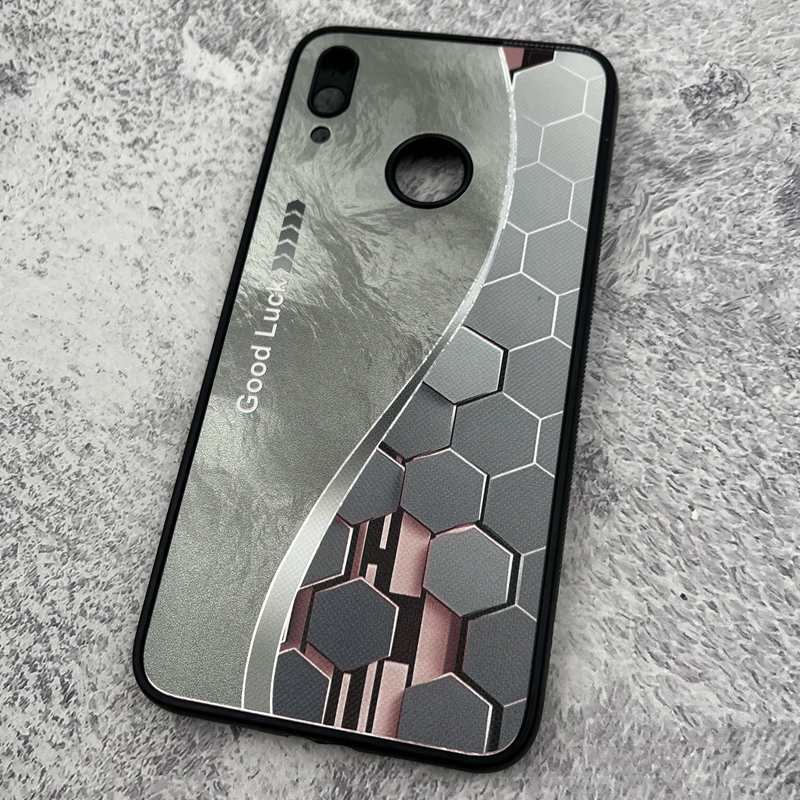 قاب گوشی Y7 2019 / Y7 Prime 2019 هوآوی Hexagon طرح سه بعدی اطلسی تیتانیوم کد 41426 - Image 2