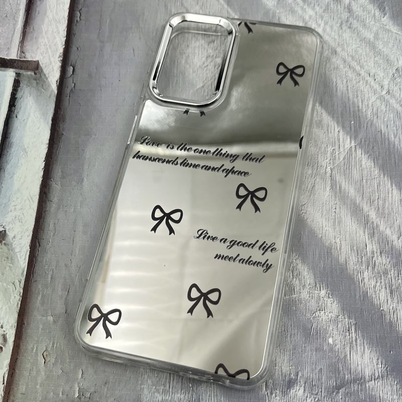 قاب گوشی Galaxy A13 4G / Galaxy A04S سامسونگ آینه ای Mirror Case لنز Silver طرح فانتزی پاپیونی کد 43346 - Image 2