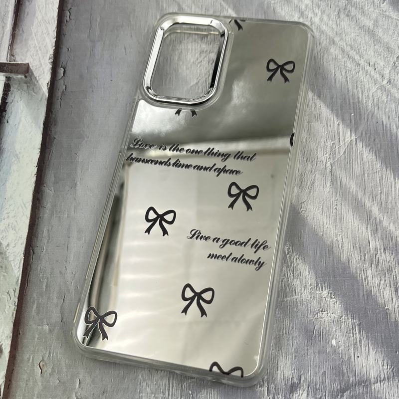 قاب گوشی Galaxy A22 4G / Galaxy M32 4G سامسونگ آینه ای Mirror Case لنز Silver طرح فانتزی پاپیونی کد 46284 - Image 2