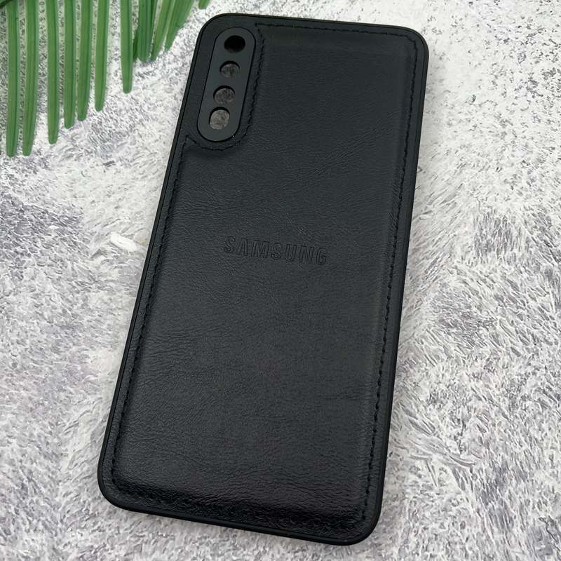 قاب گوشی Galaxy A30S / Galaxy A50S / Galaxy A50 سامسونگ Leather Case چرم اورجینال داخل پارچه ای لوگو دار کلاسیک محافظ لنز دار مشکی کد 46316 - Image 2