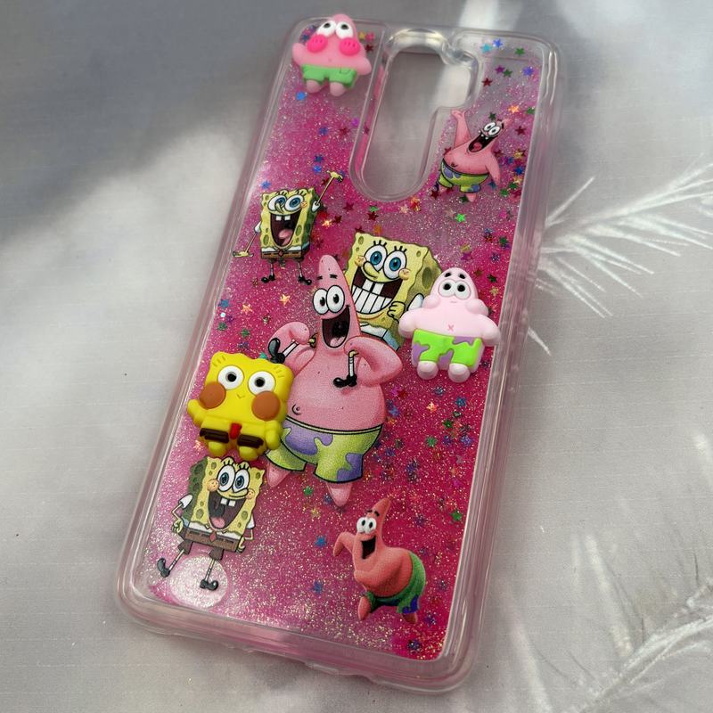 قاب گوشی Redmi Note 8 Pro شیائومی Aquarium Case شفاف اکلیلی عروسکی برجسته طرح پاتریک و باب اسفنجی کد 47402 - Image 2