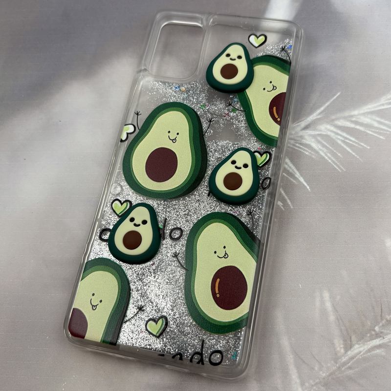 قاب گوشی Galaxy A51 سامسونگ Aquarium Case شفاف اکلیلی عروسکی برجسته طرح آووکادو کد 49561 - Image 2
