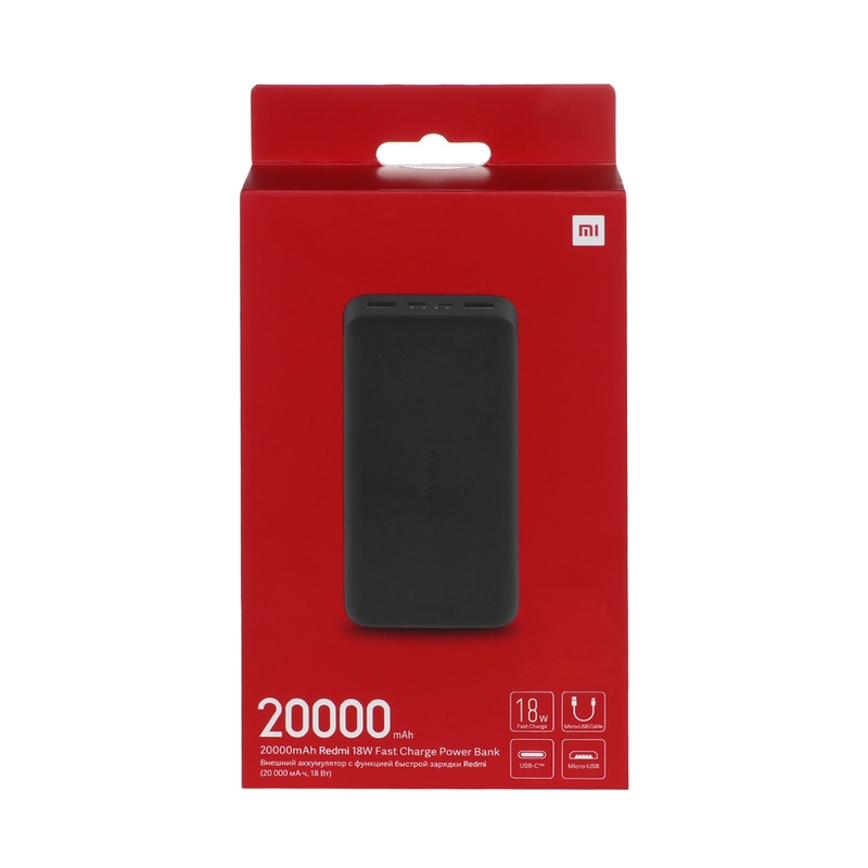 پاوربانک Xiaomi 18W 20000mAh شیائومی اورجینال فست شارژ مدل Redmi PB200LZM Global مشکی به همراه کابل Type C کد 52142 - Image 2