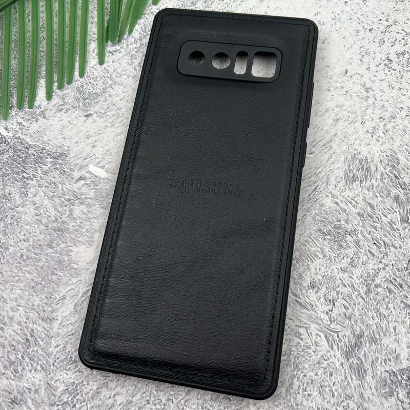 قاب گوشی Galaxy Note 8 سامسونگ Leather Case چرم اورجینال داخل پارچه ای لوگو دار کلاسیک محافظ لنز دار مشکی کد 52865 - Image 2