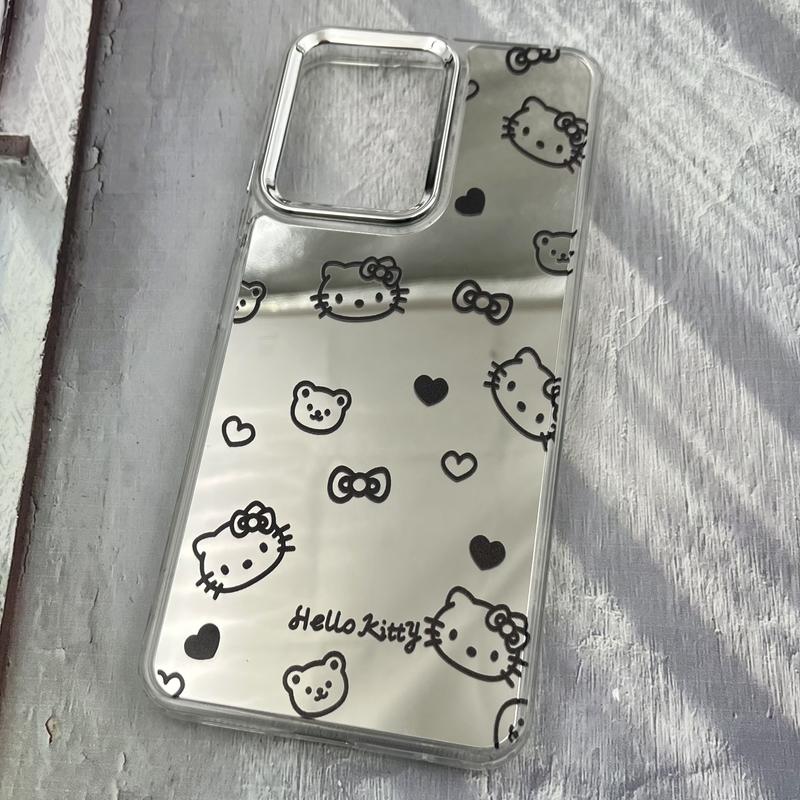 قاب گوشی Redmi Note 12 4G شیائومی آینه ای Mirror Case لنز Silver طرح فانتزی کیتی کد 53547 - Image 2