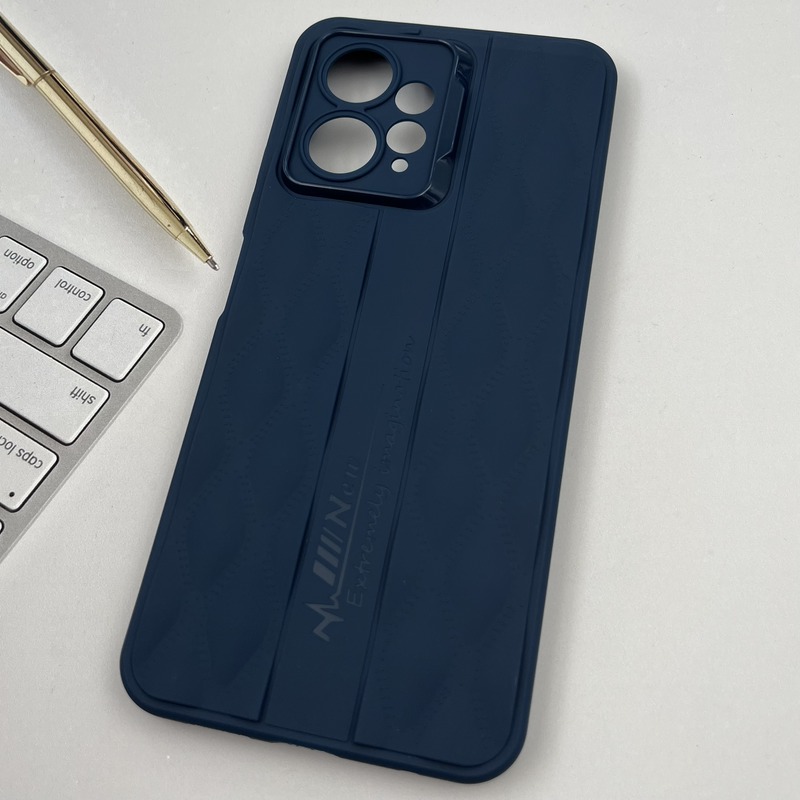 قاب گوشی Redmi Note 12 4G شیائومی پافری طرح دوخت لوزی New Case محافظ لنز دار برجسته سرمه ای کد 53852 - Image 2