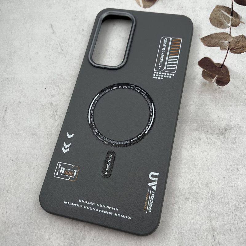 قاب گوشی Galaxy A16 سامسونگ Leather Design طرح RT مگ سیف Magsafe سیلیکونی لنز کروم تیتانیوم کد 60056 - Image 2