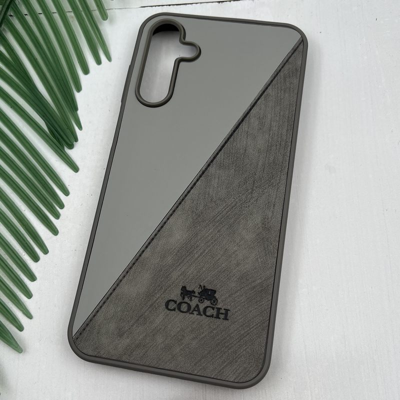 قاب گوشی Galaxy A15 سامسونگ چرم Coach کلاسیک طرح دوخت خاکستری کد 62313 - Image 2