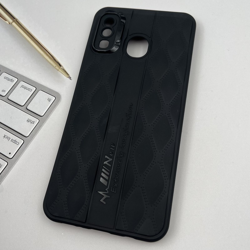 قاب گوشی Galaxy A20 / A30 سامسونگ پافری طرح دوخت لوزی New Case محافظ لنز دار برجسته مشکی کد 62790 - Image 2