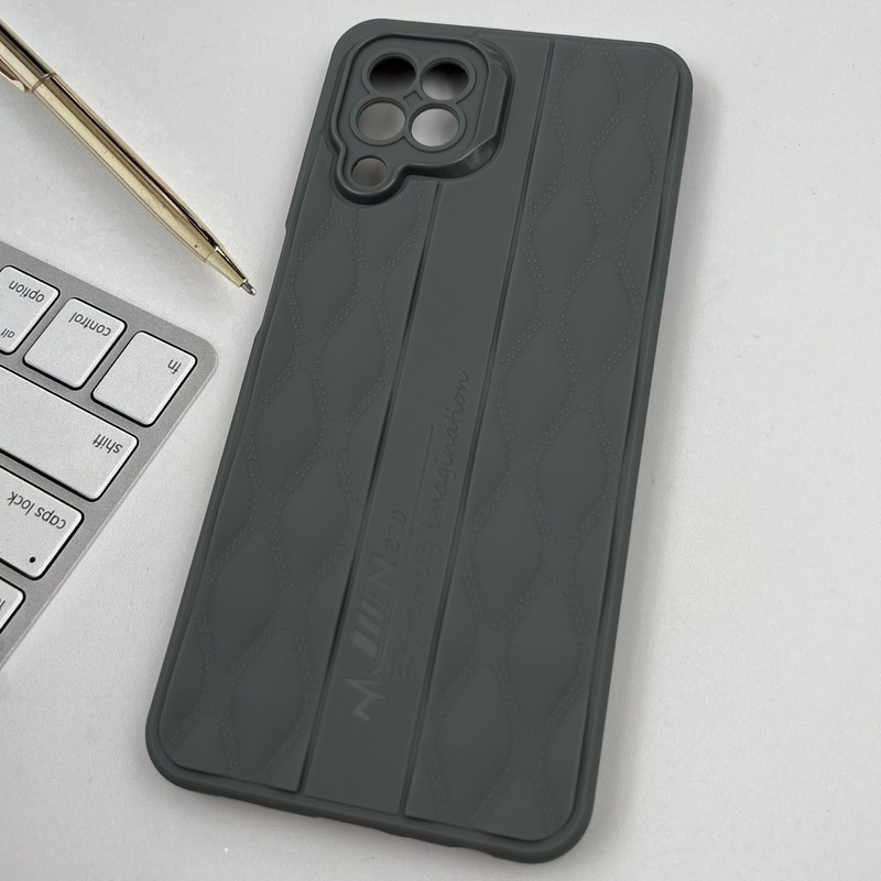 قاب گوشی Galaxy A22 4G / Galaxy M32 4G سامسونگ پافری طرح دوخت لوزی New Case محافظ لنز دار برجسته تیتانیوم کد 65432 - Image 2