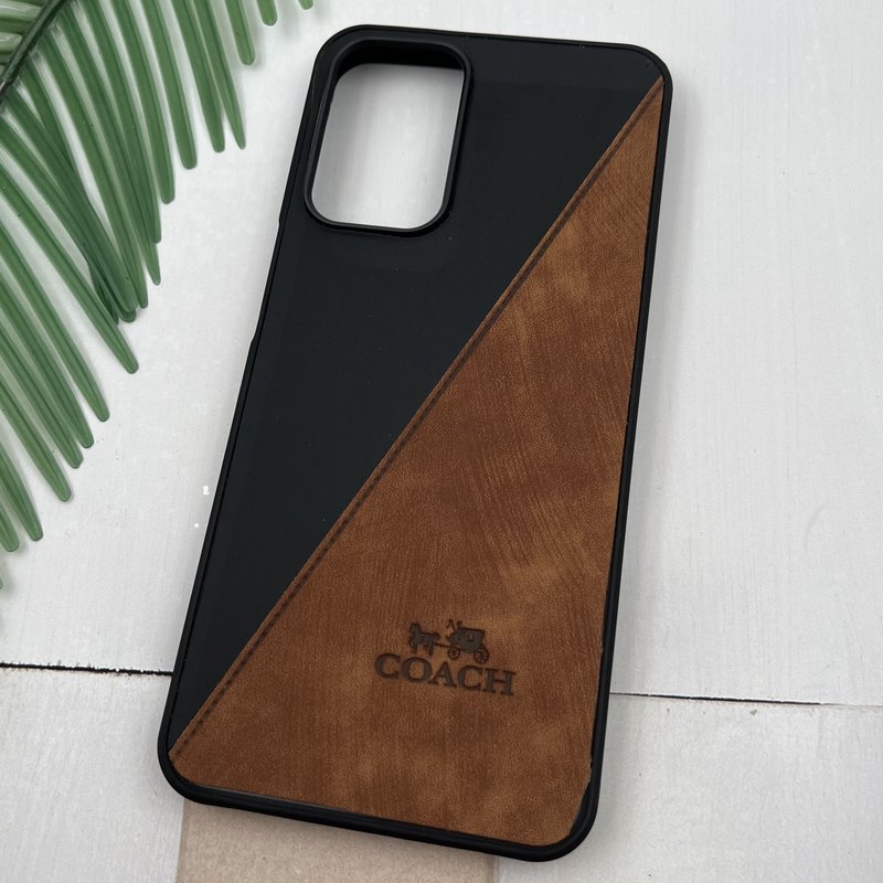 قاب گوشی Galaxy A23 سامسونگ چرم Coach کلاسیک طرح دوخت مشکی عسلی کد 65730 - Image 2
