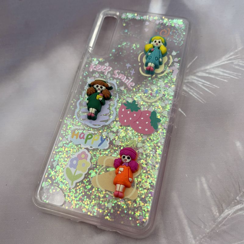 قاب گوشی (Galaxy A7 2018 (A750 سامسونگ Aquarium Case شفاف اکلیلی عروسکی برجسته طرح دخترانه کد 65743 - Image 2
