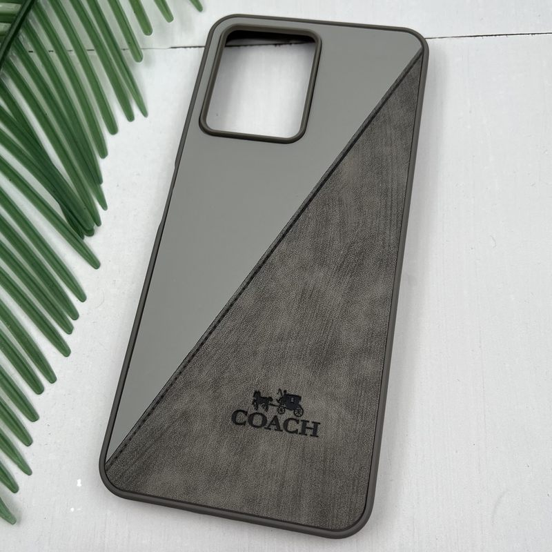 قاب گوشی Redmi Note 12 4G شیائومی چرم Coach کلاسیک طرح دوخت خاکستری کد 67398 - Image 2
