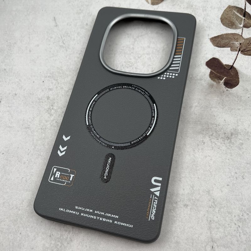 قاب گوشی Redmi Note 14 Pro 4G شیائومی Leather Design طرح RT مگ سیف Magsafe سیلیکونی لنز کروم تیتانیوم کد 71307 - Image 2
