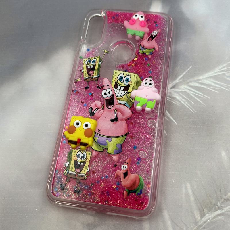قاب گوشی Redmi Note 7 / Redmi Note 7s / Redmi Note 7 Pro شیائومی Aquarium Case شفاف اکلیلی عروسکی برجسته طرح پاتریک و باب اسفنجی کد 71326 - Image 2