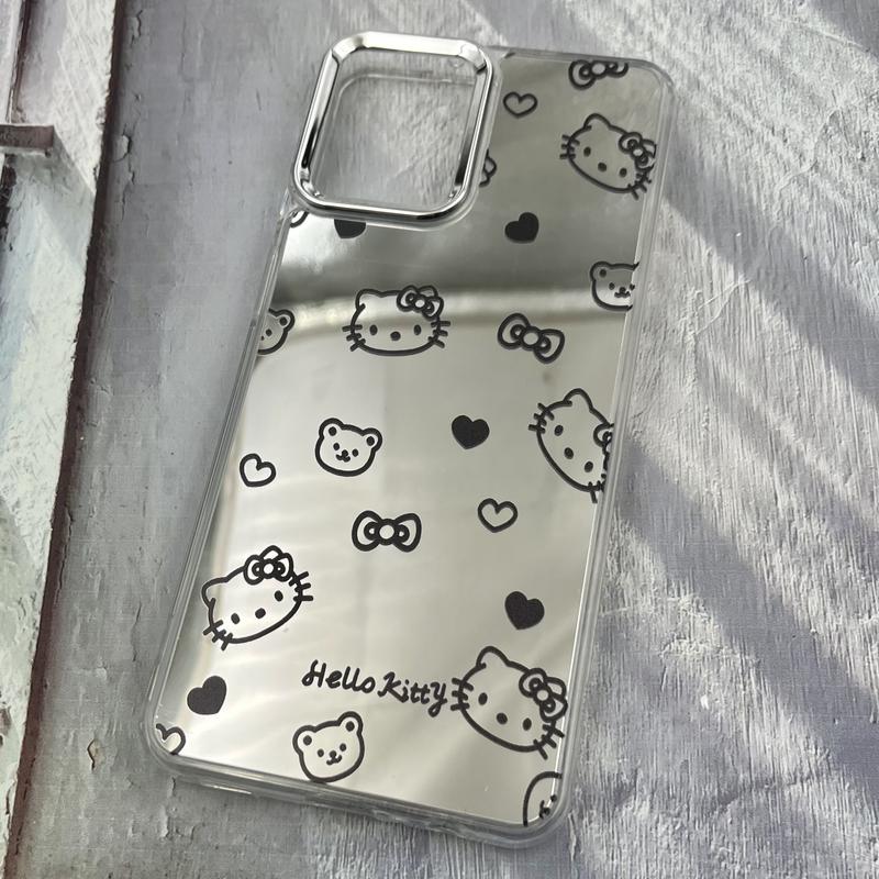 قاب گوشی Galaxy A12 / Galaxy M12 سامسونگ آینه ای Mirror Case لنز Silver طرح فانتزی کیتی کد 73195 - Image 2