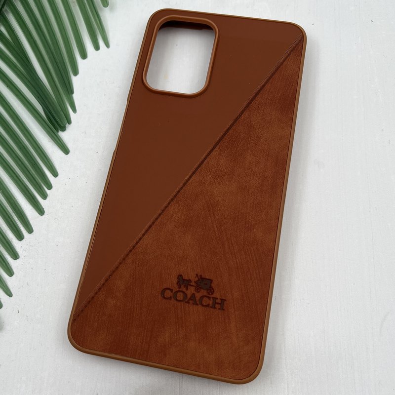 قاب گوشی Galaxy A22 4G / Galaxy M32 4G سامسونگ چرم Coach کلاسیک طرح دوخت عسلی کد 74783 - Image 2