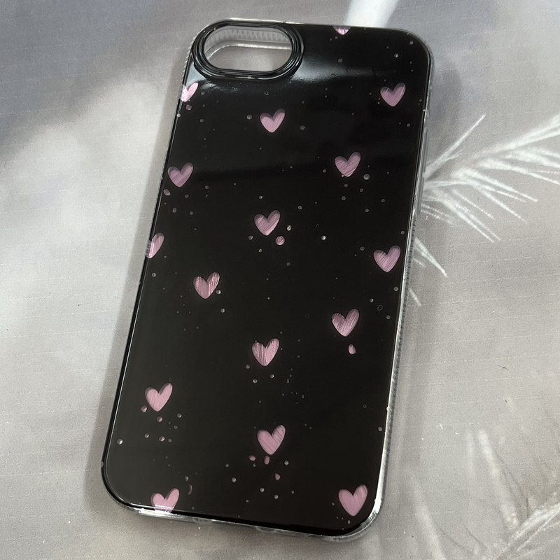 قاب گوشی iPhone 7 / iPhone 8 / iPhone SE 2020 / iPhone SE 2022 آیفون طرح قلب صورتی Brush Case اورجینال ایربگ دار مشکی کد 75155 - Image 2
