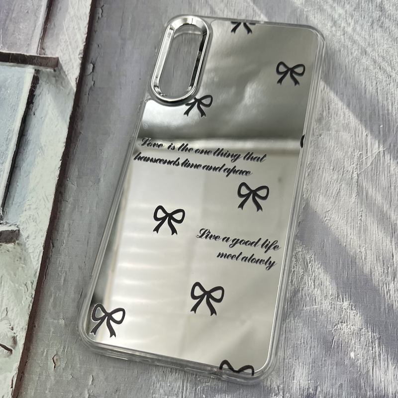قاب گوشی Galaxy A30S / Galaxy A50S / Galaxy A50 سامسونگ آینه ای Mirror Case لنز Silver طرح فانتزی پاپیونی کد 77992 - Image 2