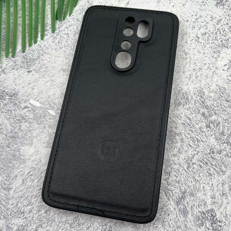 قاب گوشی Redmi Note 8 Pro شیائومی Leather Case چرم اورجینال داخل پارچه ای لوگو دار کلاسیک محافظ لنز دار مشکی کد 78479 - Image 2