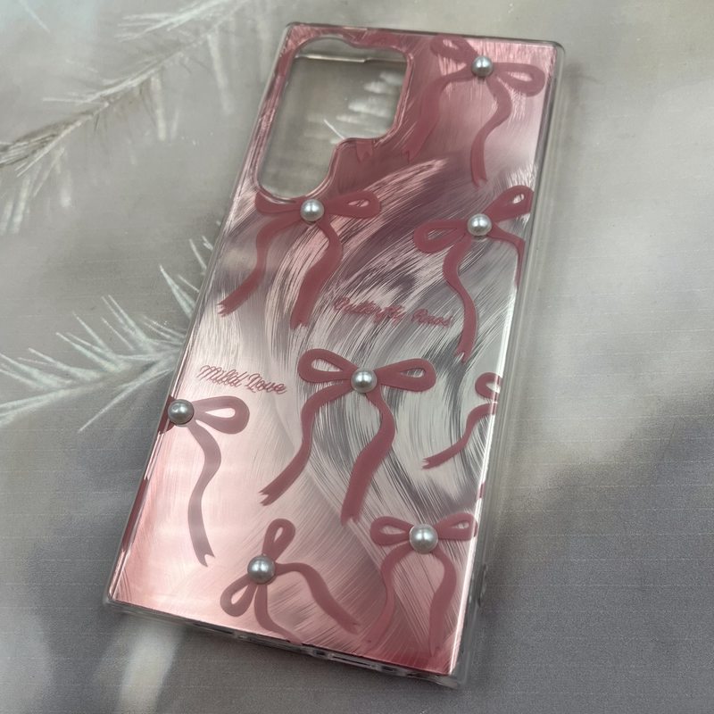 قاب گوشی Galaxy S23 Ultra سامسونگ Brush Case طرح پاپیون مرواریدی برجسته ایربگ دار کد 78891 - Image 2