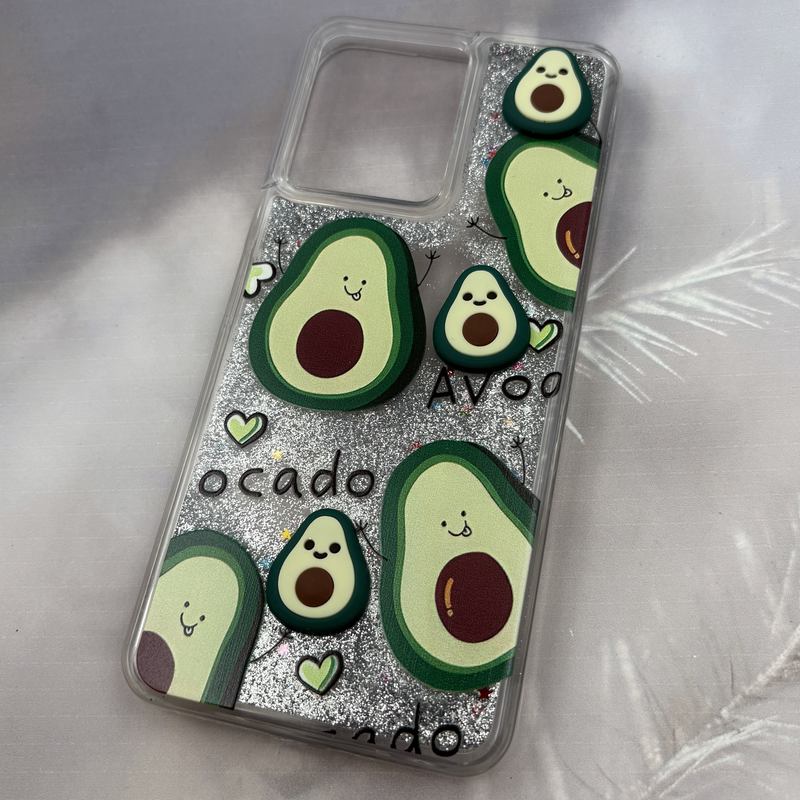 قاب گوشی Redmi 13C / Poco C65 شیائومی Aquarium Case شفاف اکلیلی عروسکی برجسته طرح آووکادو کد 82524 - Image 2