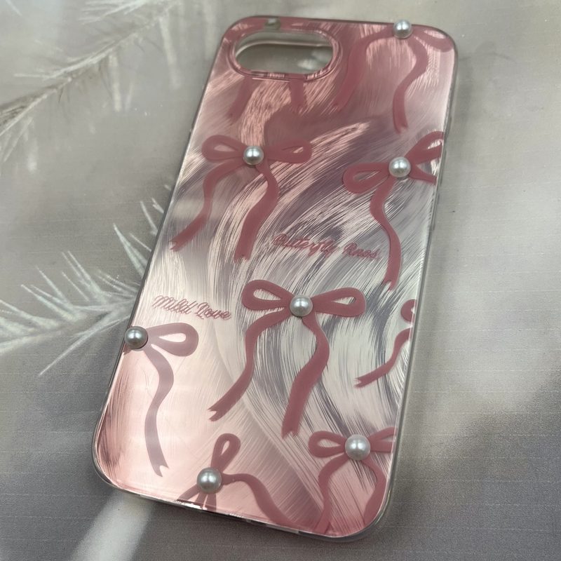 قاب گوشی iPhone 16e آیفون Brush Case طرح پاپیون مرواریدی برجسته ایربگ دار کد 83515 - Image 2