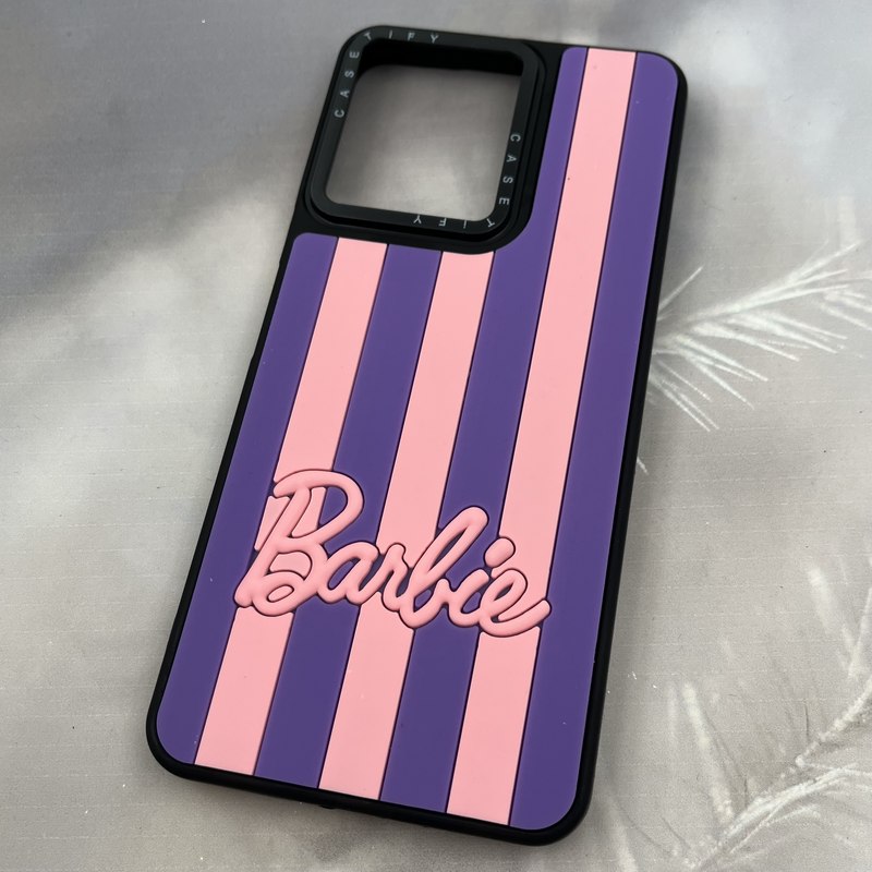 قاب گوشی Redmi 13C / Poco C65 شیائومی سیلیکونی Case Tifay طرح باربی برجسته بنفش صورتی کد 83809 - Image 2