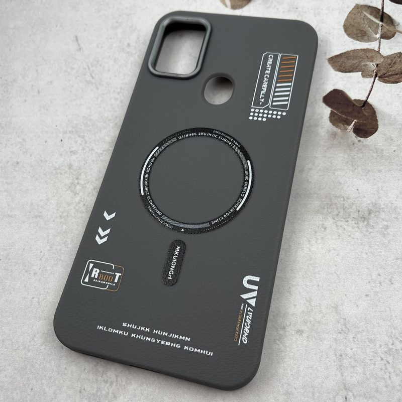 قاب گوشی Galaxy A11 / Galaxy M11 سامسونگ Leather Design طرح RT مگ سیف Magsafe سیلیکونی لنز کروم تیتانیوم کد 85601 - Image 2