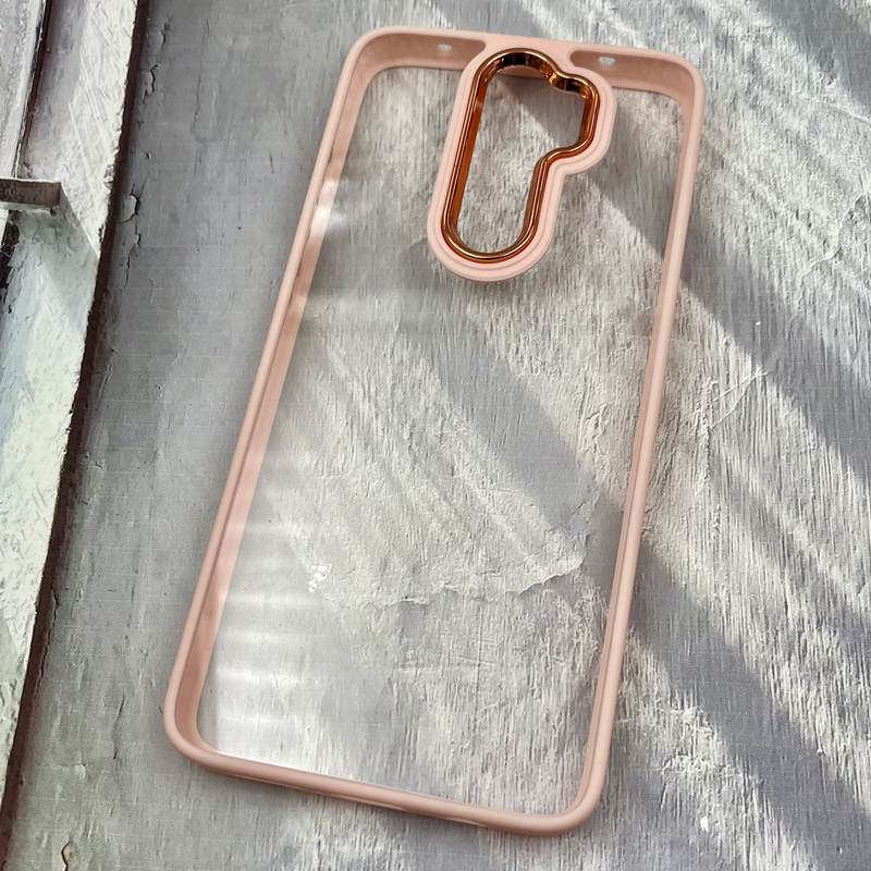 قاب گوشی Redmi Note 8 Pro شیائومی New Skin اورجینال متال دور سیلیکونی شفاف گلبهی کد 89020 - Image 2
