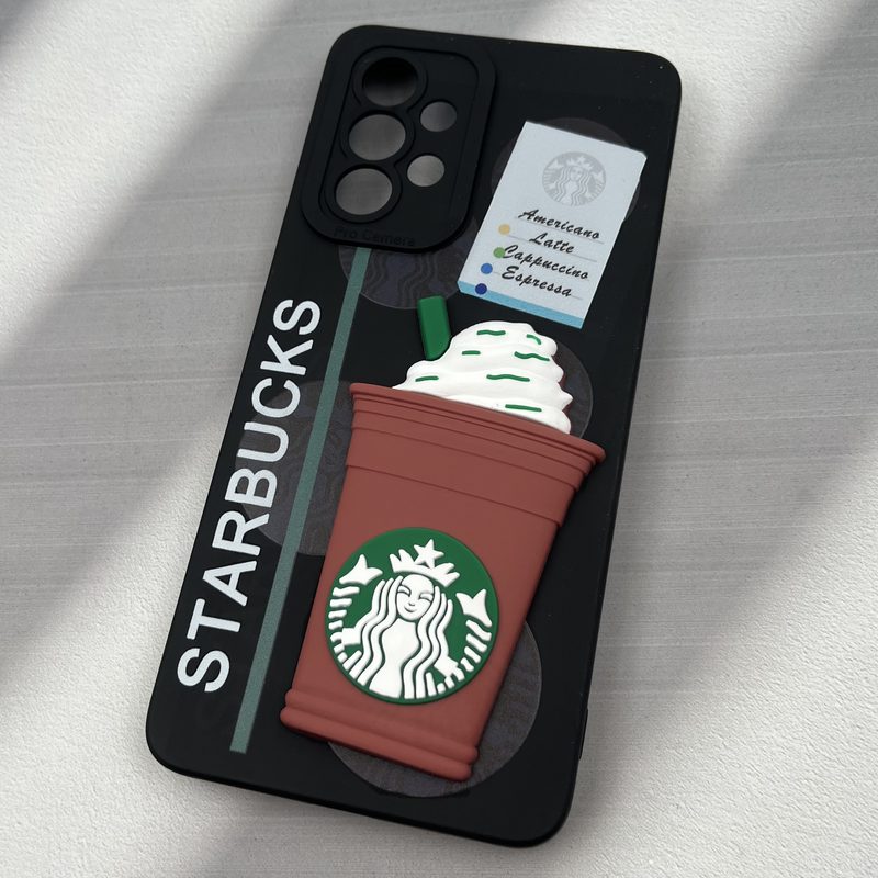 قاب گوشی Galaxy A53 سامسونگ سیلیکونی عروسکی برجسته طرح STARBUCKS محافظ لنز دار کد 89453 - Image 2