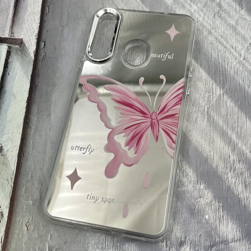 قاب گوشی Galaxy A20S سامسونگ آینه ای Mirror Case لنز Silver طرح فانتزی پروانه کد 89870 - Image 2