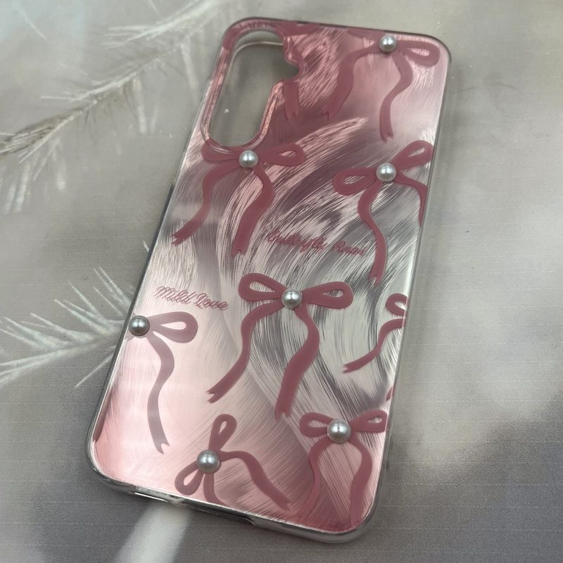 قاب گوشی Galaxy S23 FE سامسونگ Brush Case طرح پاپیون مرواریدی برجسته ایربگ دار کد 92525 - Image 2